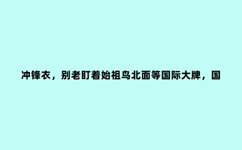 冲锋衣,别老盯着始祖鸟北面等国际***,国产6大品牌,性价比高