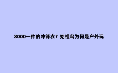 8000一件的冲锋衣?始祖鸟为何是户外玩家心中的“爱马仕”?