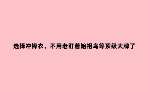 选择冲锋衣，不用老盯着始祖鸟等******了，这些品牌性价比更高