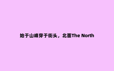 始于山峰穿于街头，北面The North Face冲锋衣开箱