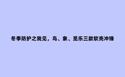 冬季防护之我见，鸟、象、觅乐三款软壳冲锋衣对比评测