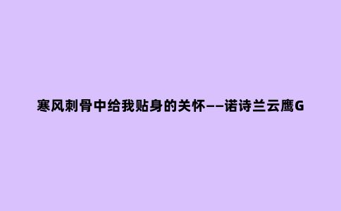 寒风刺骨中给我贴身的关怀——诺诗兰云鹰GOER-TEX三合一冲锋衣使用感受