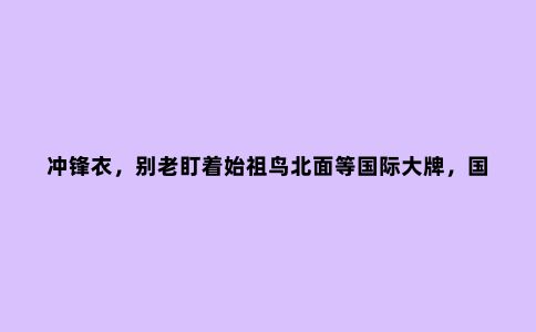 冲锋衣,别老盯着始祖鸟北面等国际***,国产6大品牌,性价比高