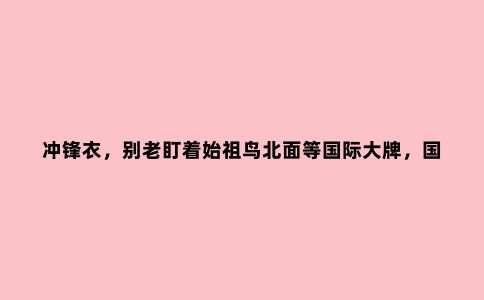 冲锋衣,别老盯着始祖鸟北面等国际***,国产6大品牌,性价比高